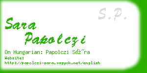 sara papolczi business card